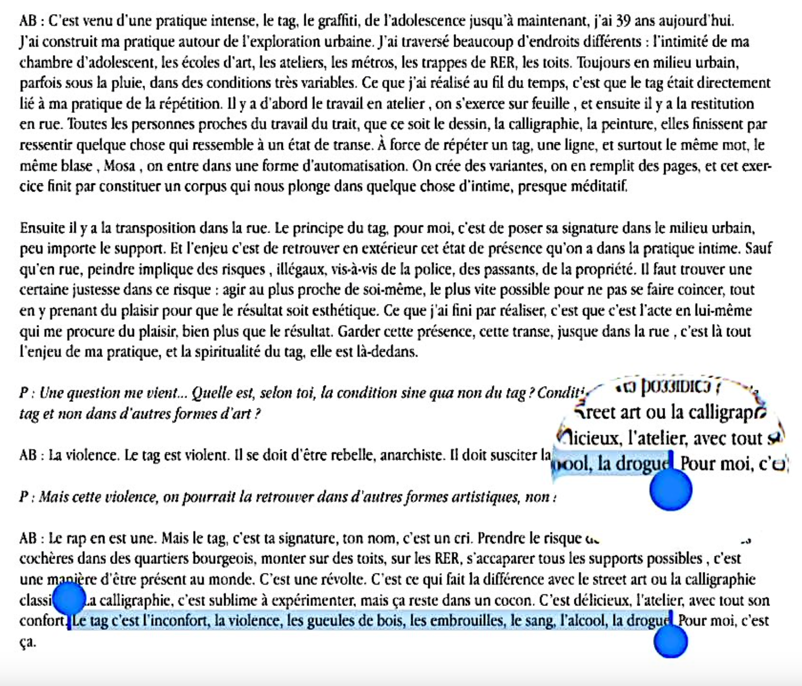 DE LA SPIRITUALITÉ DANS LE TAG